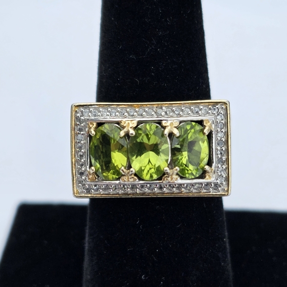 Rare Michael Valitutti Gems En Vogue Peridot Ring 18k & Palladium 925! - Picture 3 of 11